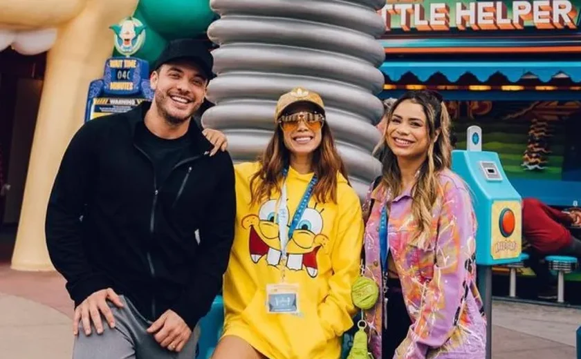 Lexa, Anitta e Wesley Safadão se encontram em parque em Orlando: 'Melhor energia'