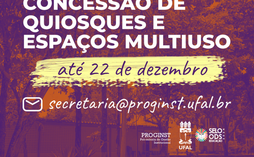 Ufal abre chamada pública para ocupação de quiosques e espaços em Maceió