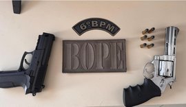 PM apreende armas de fogo em ações nas cidades de Maragogi e Penedo