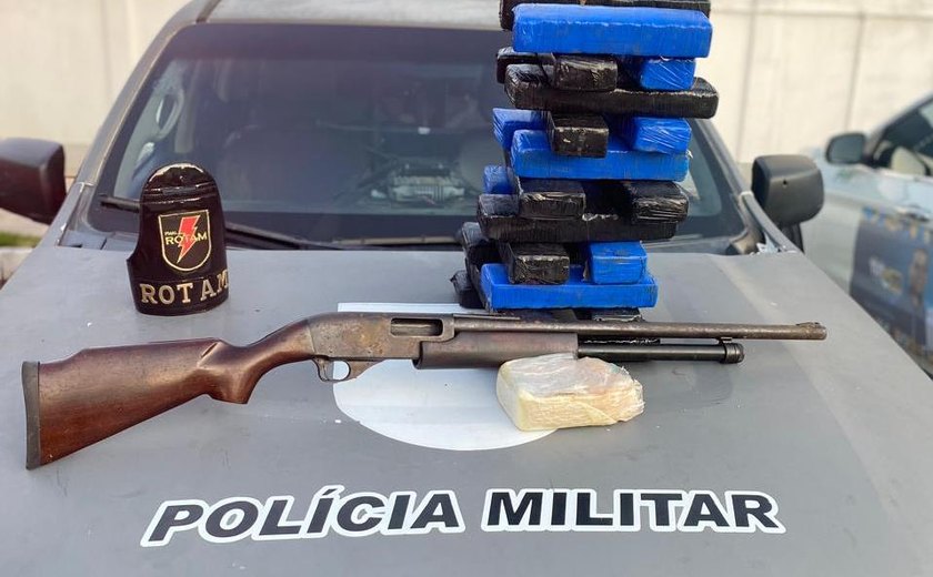 PM apreende mais de 16 kg de drogas e espingarda em Rio Largo