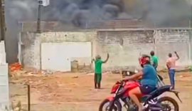 Incêndio de grandes proporções destrói loja de estofados em Arapiraca