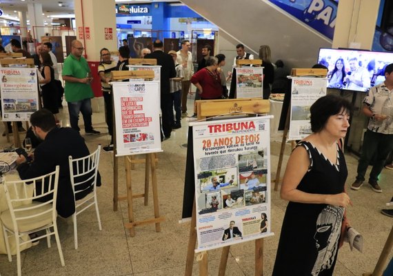 Encerramento da exposição '18 Anos em Capas' celebra a trajetória da Tribuna Independente no Maceió Shopping