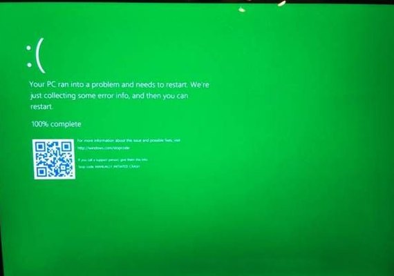 Windows agora tem uma 'tela verde da morte'