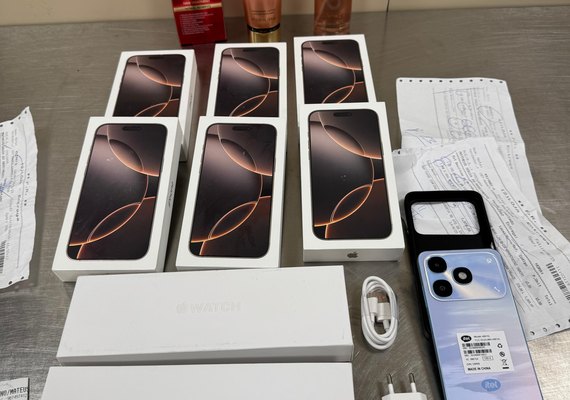 PF prende em flagrante passageiro com aparelhos celulares no valor de R$ R$ 65 mil