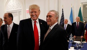 Após jantar com Trump, Temer cobra 'solução democrática' para a Venezuela