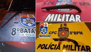 8º BPM realiza apreensão de três armas de fogo em sua área de atuação