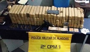 PM de Alagoas apreende cerca de 50 kg de maconha no interior de Pernambuco