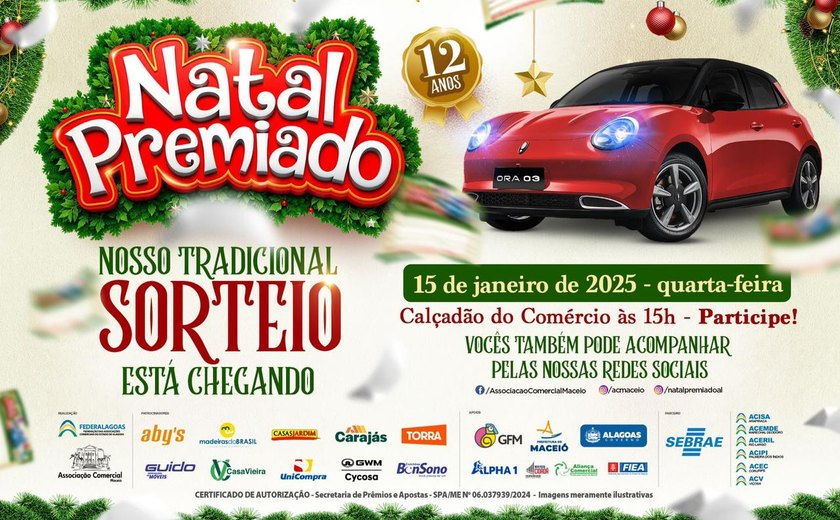 Natal Premiado sorteia ganhadores nesta quarta-feira