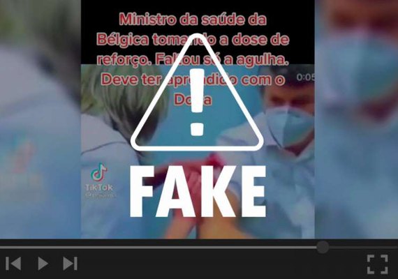 É falso que ministro da Saúde da Bélgica tenha fingido tomar a vacina contra Covid-19