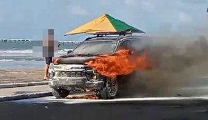 Viatura do Bope pega fogo Avenida Assis Chateaubriand