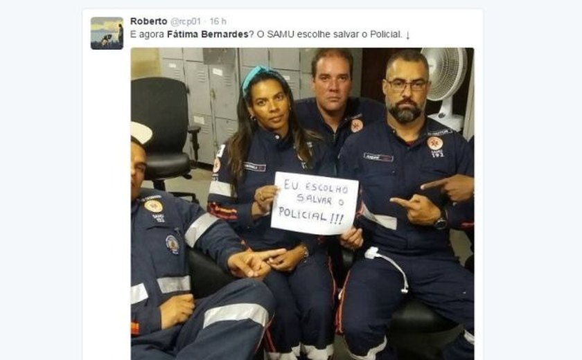 Militares e socorristas protestam contra enquete de Fátima Bernardes