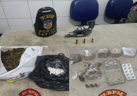 PM apreende armas de fogo e drogas no Benedito Bentes