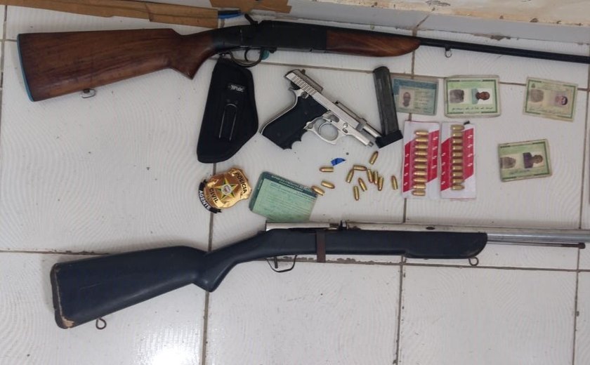 Suspeitos de tráfico de drogas são presos e armas apreendidas em operação