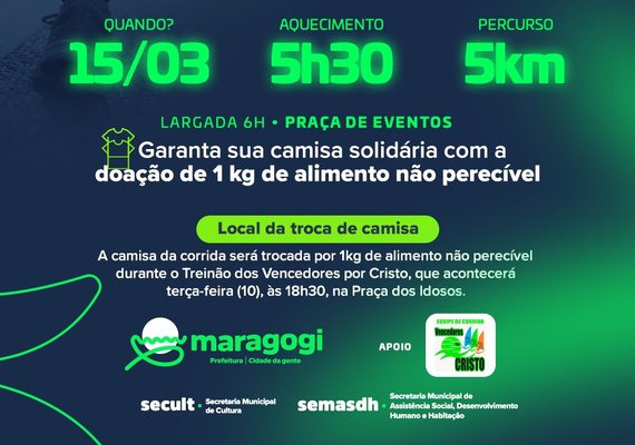 Maragogi promove Corrida da Gente neste domingo (15) com percurso de 5 km