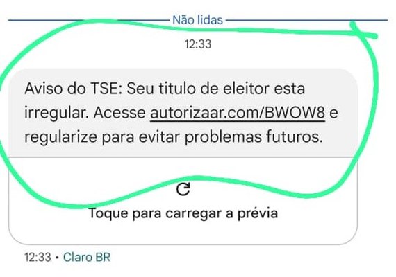 TRE/AL alerta para uma tentativa de golpe em mensagens via SMS