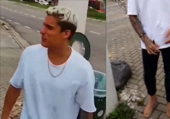 Tiago Ramos é largado descalço na rua após expulsão de 'A Fazenda 14'; veja flagra!