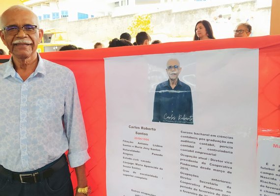 Vice-presidente da Pindorama é homenageado por alunos de escola em Coruripe