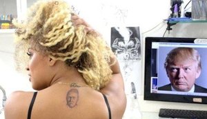 Miss Bumbum tatua rosto de Trump e explica: 'É um pedido de mais amor e solidariedade'