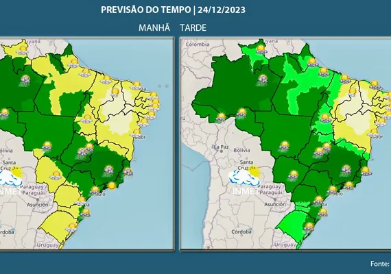 Noite de Natal pode ser chuvosa na maior parte do país