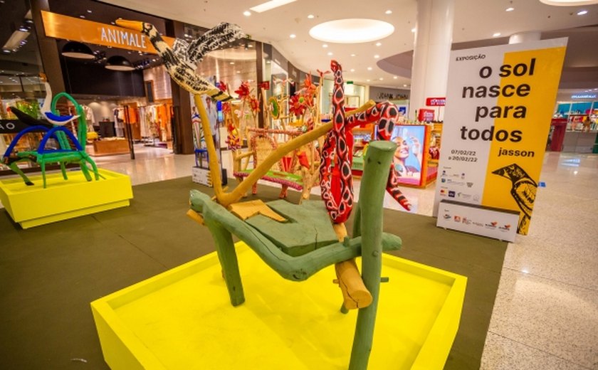 Exposição ‘O Sol Nasce Para Todos’ leva obras do artesão alagoano Jasson para shopping