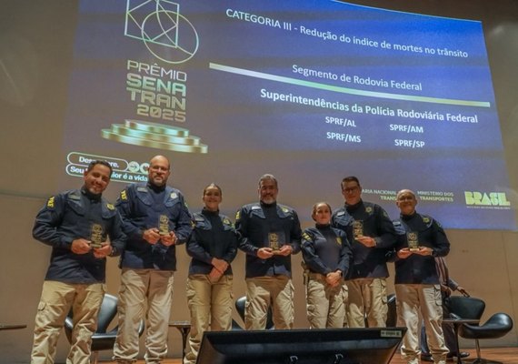 PRF em Alagoas recebe prêmio nacional por redução no índice de mortes no trânsito