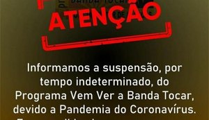 Diante do aumento de casos de Covid-19, PM suspende Programa Vem Ver a Banda Tocar