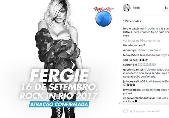 Fergie será uma das atrações do Rock in Rio 2017