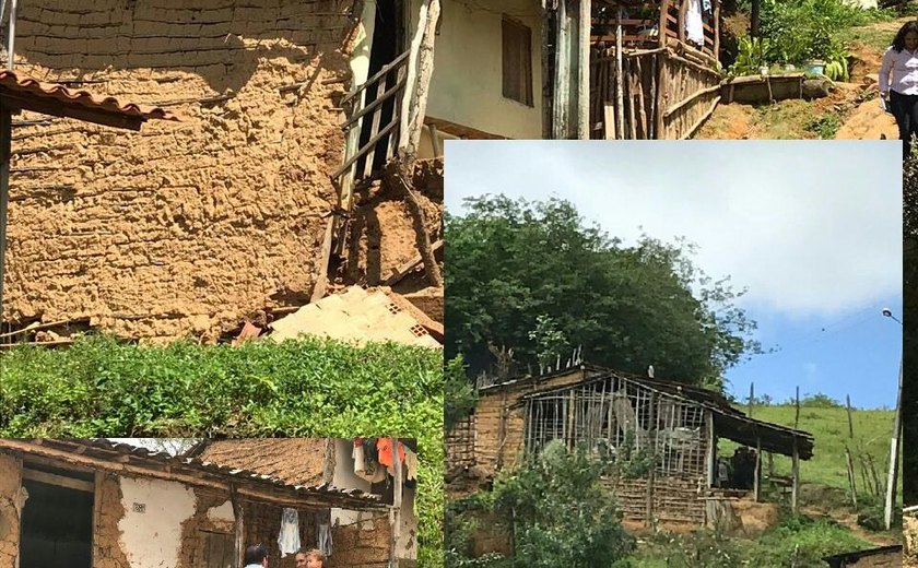 Chuvas derrubam casas em Chã Preta/AL; prefeita apela junto aos governos    