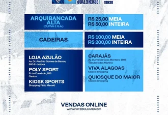 CSA inicia venda de ingressos para jogo contra a Juazeirense
