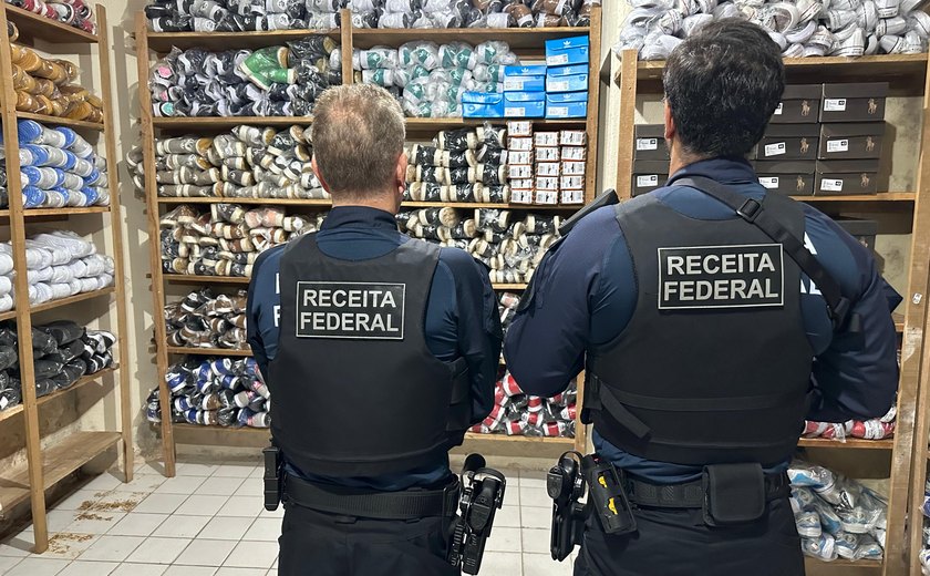 Operação Oitentão: Receita Federal apreende cerca de R$3 milhões em calçados falsificados em Maceió