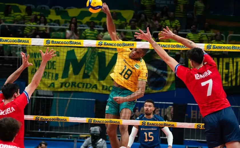 Brasil vence Chile na estreia pelo Sul-Americano de vôlei masculino