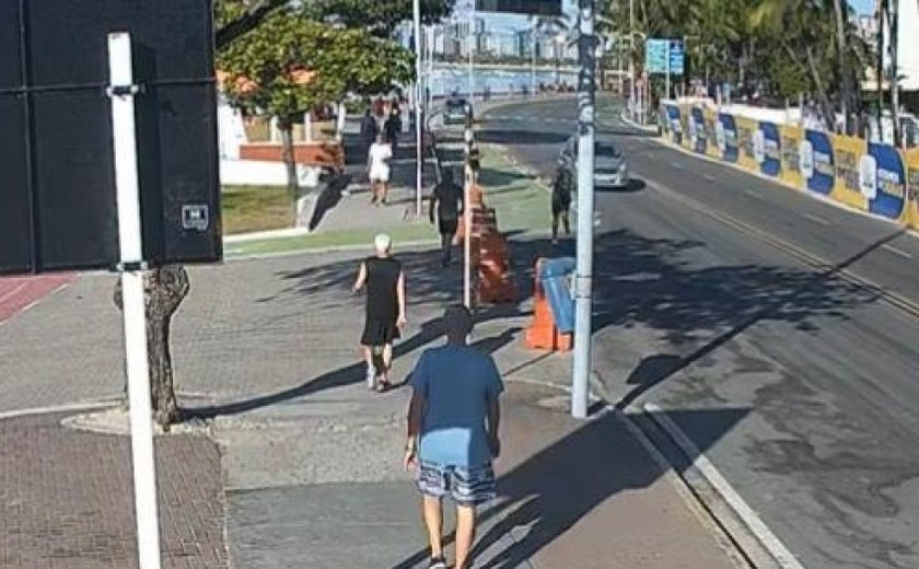 Câmeras de totem da Prefeitura de Maceió registram atropelamento na Ponta Verde