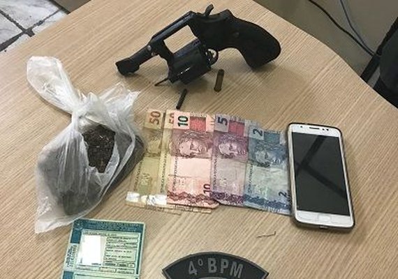 PM prende jovem portando arma de fogo no bairro do Canaã, em Maceió