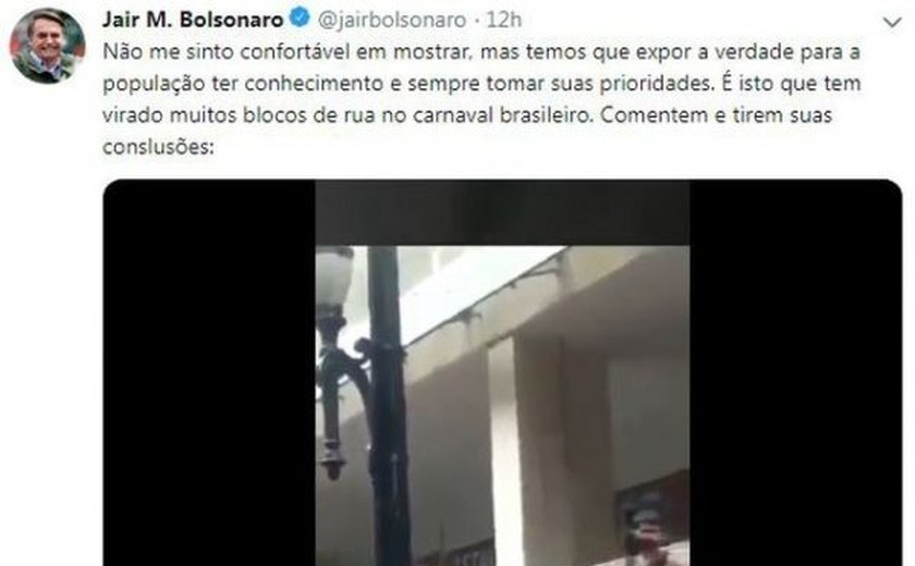 Bolsonaro posta vídeo com pornografia, e conteúdo tem acesso restringido