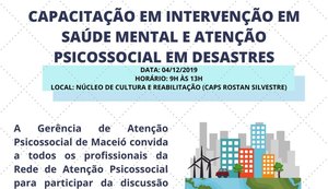 Saúde Mental fará capacitação para situações de desastre