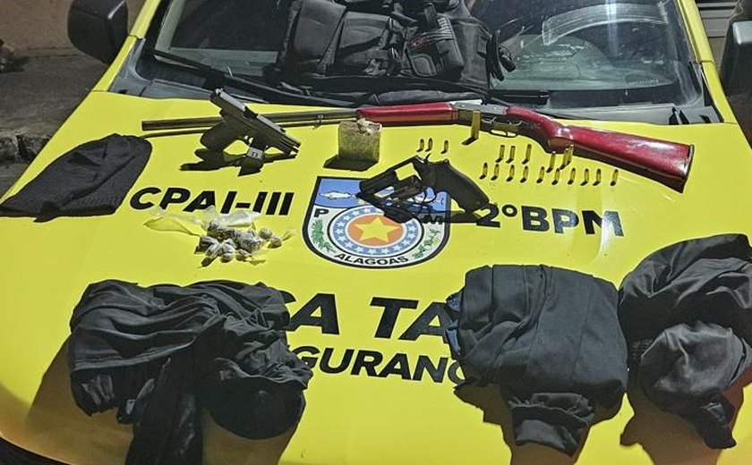 Operação do 2º Batalhão prende trio suspeito de chefiar o tráfico de drogas em Murici