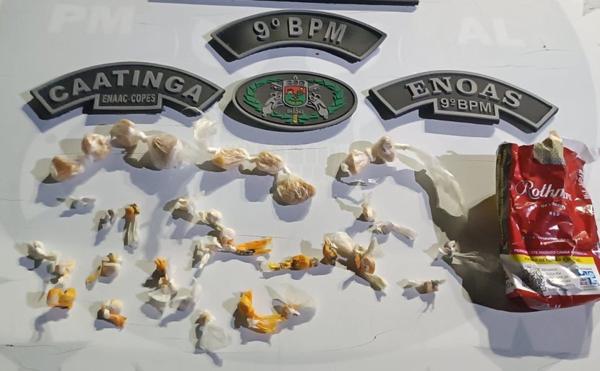 PM conduz três pessoas à delegacia por tráfico de drogas e receptação de veículo roubado no Sertão