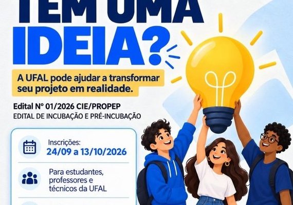 Ufal abre seleção para incubação de 17 empreendimentos em Maceió e Arapiraca