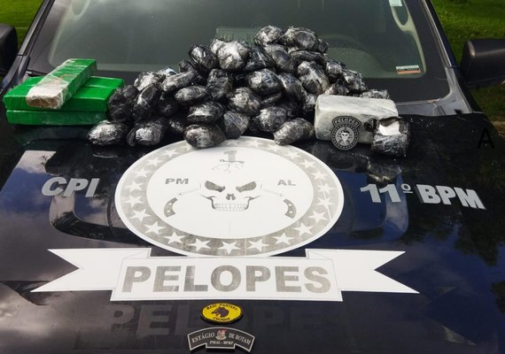 PM apreende em operação mais de 11 kg de drogas no porto das balsas em Penedo