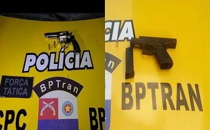 Militares do BPTran apreendem duas armas de fogo em bairros de Maceió