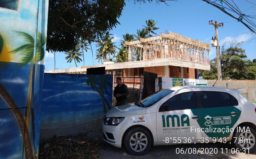 Construção em Maragogi é embargada e autuada por falta de licença ambiental
