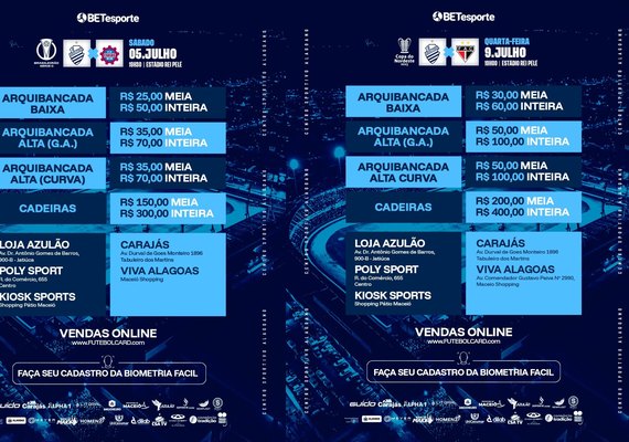 CSA anuncia valores de ingressos para jogos contra Caxias e Ferroviário