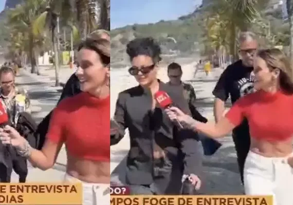 Bella Campos dá fora em repórter, foge e é vaiada pelo público