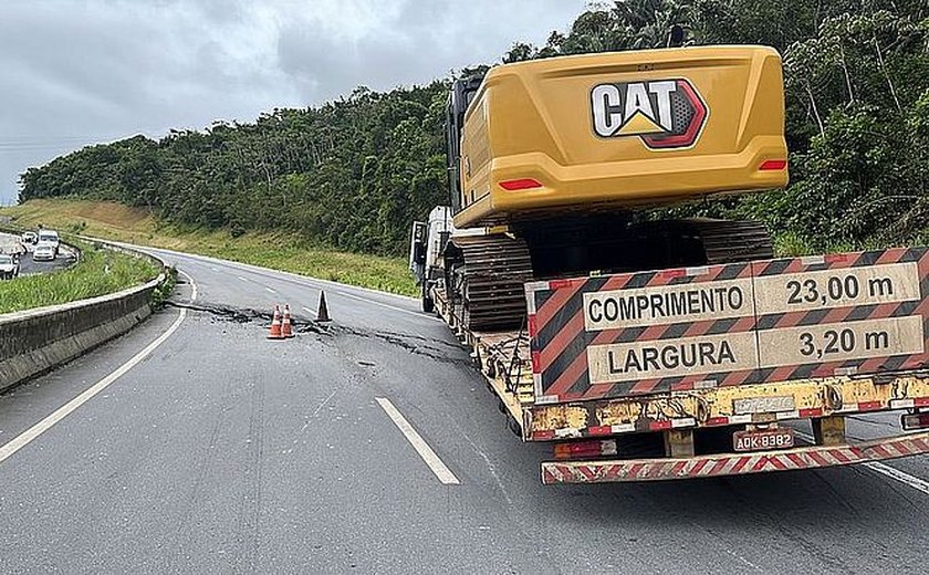 Trecho da BR-101 volta a ser interditado por conta de rachaduras no interior de Alagoas