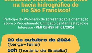 CBHSF realiza webinário para apresentar Procedimento Unificado de Manifestação de Interesse (PMI)