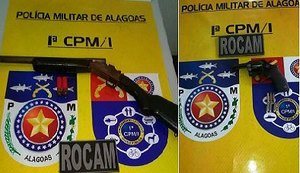 Polícia Militar apreende três armas de fogo durante o sábado em Alagoas