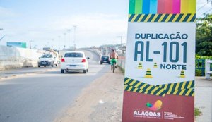 Trecho em duplicação da AL-101 Norte terá pontes para veículos, ciclistas e pedestres