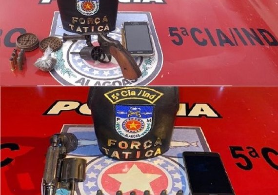 Seis armas de fogo são apreendidas e mais de um quilo de entorpecentes
