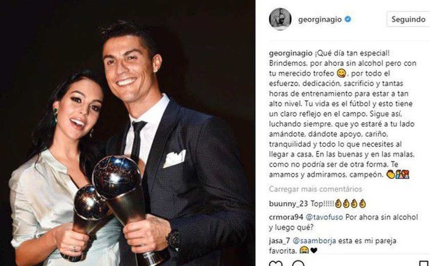 Discreta, grávida de CR7 surpreende com post apaixonado