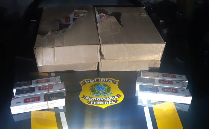 PRF em Alagoas prende na BR-316 homem com 1.000 carteiras de cigarro contrabandeadas